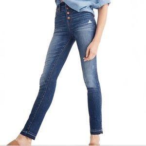 Madewell 10” High Rise, Button Fly Drop Hem, Sz 25